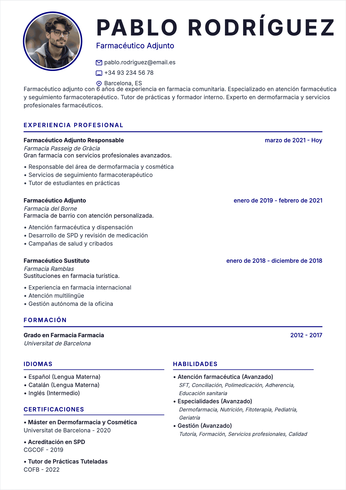 Exemplo de CV Farmaceutico