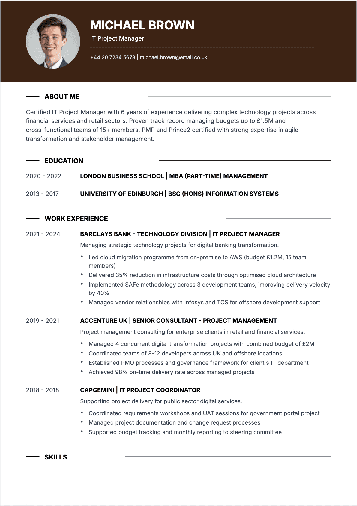IT Project Manager CV 2026 | Examples & ATS Tips
