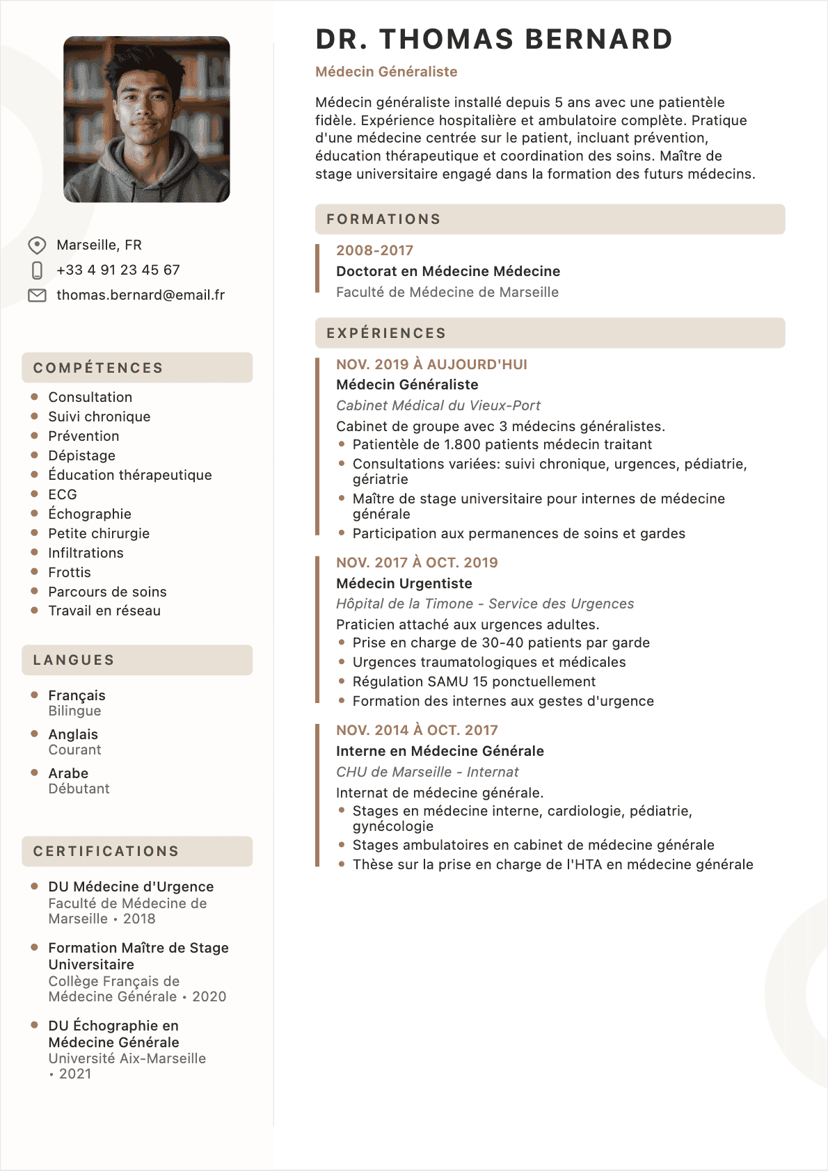 Exemple de CV Médecin