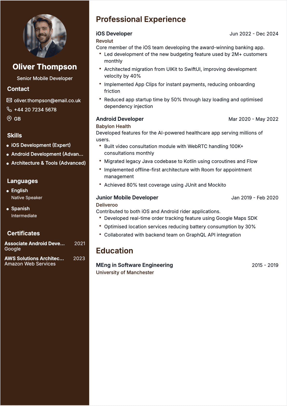 CV Mobile Developer 2026: Guide & Examples