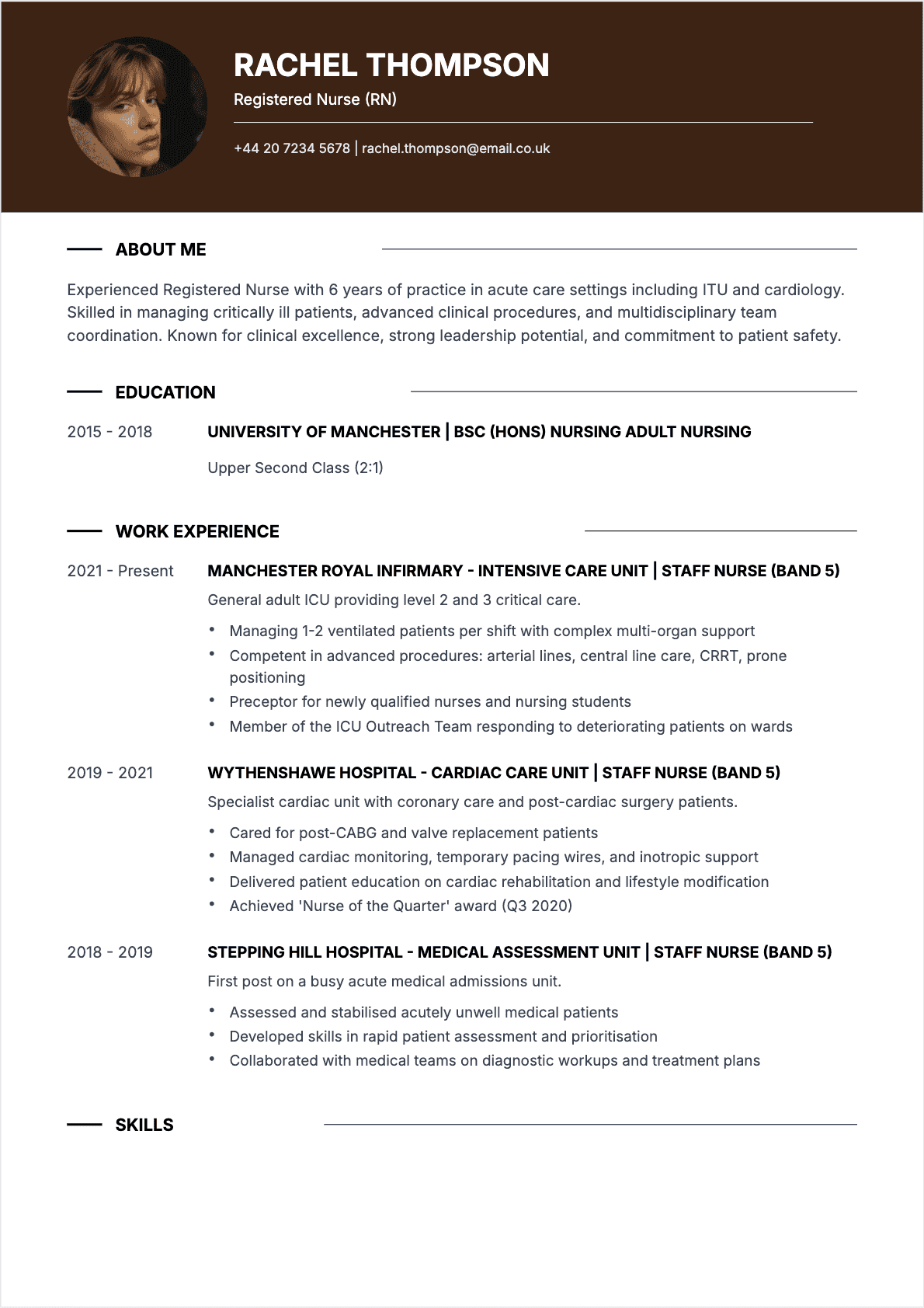 Nurse resume example