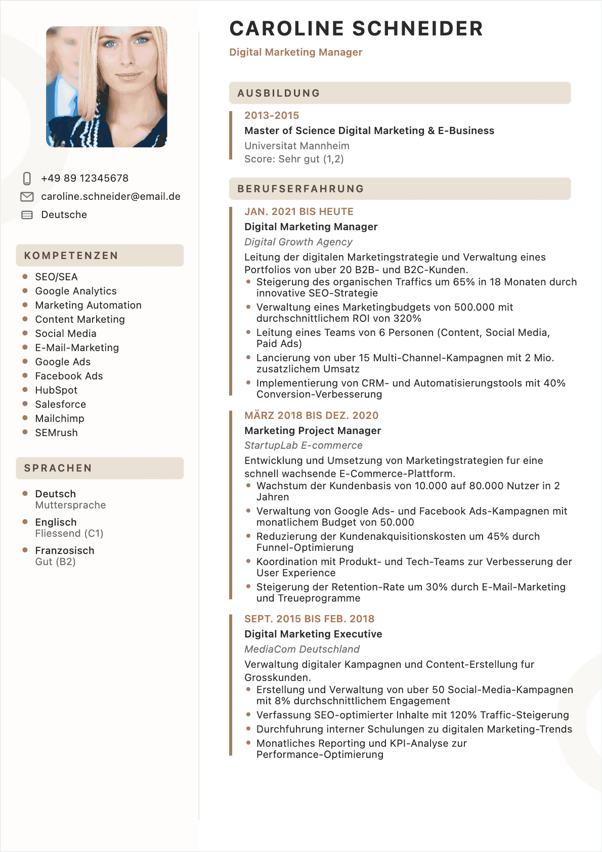 CV template Focus
