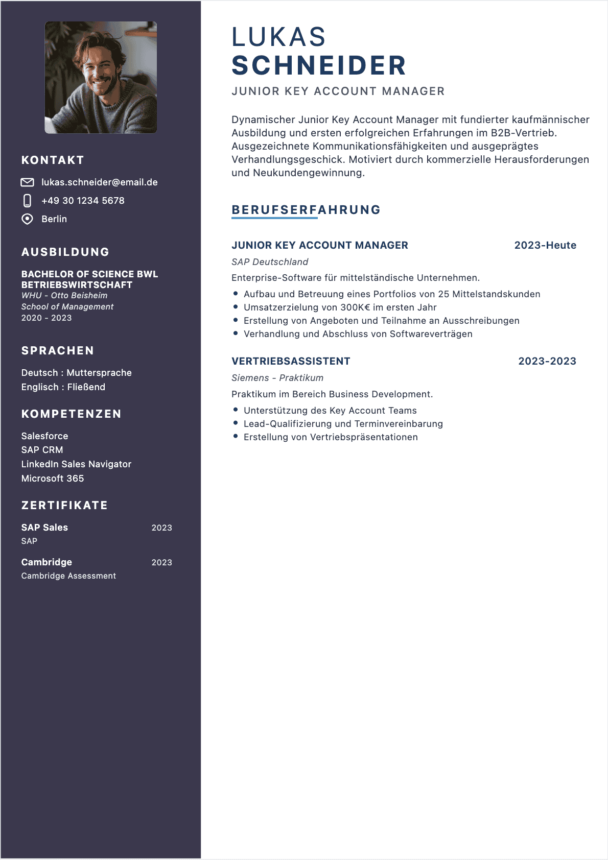 CV Business Developer Junior - Business Developer Lebenslauf