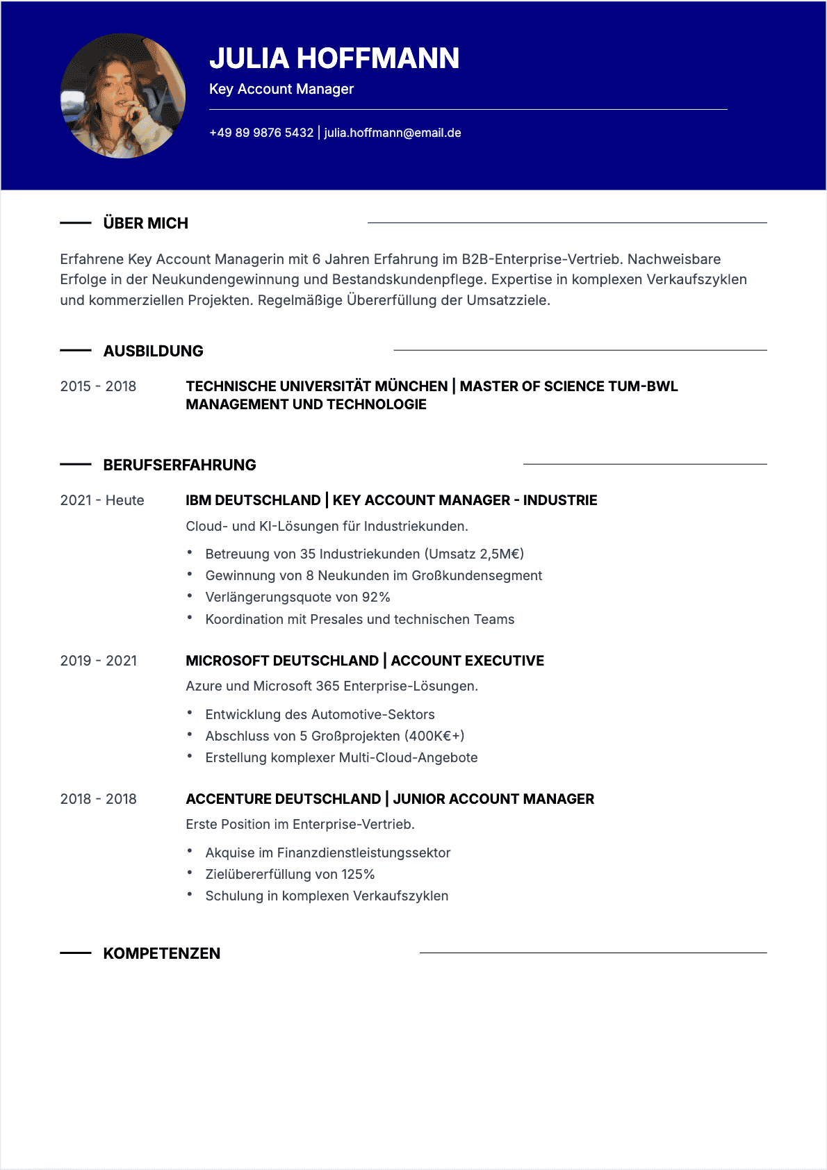 CV Business Developer Confirmé - Business Developer Lebenslauf