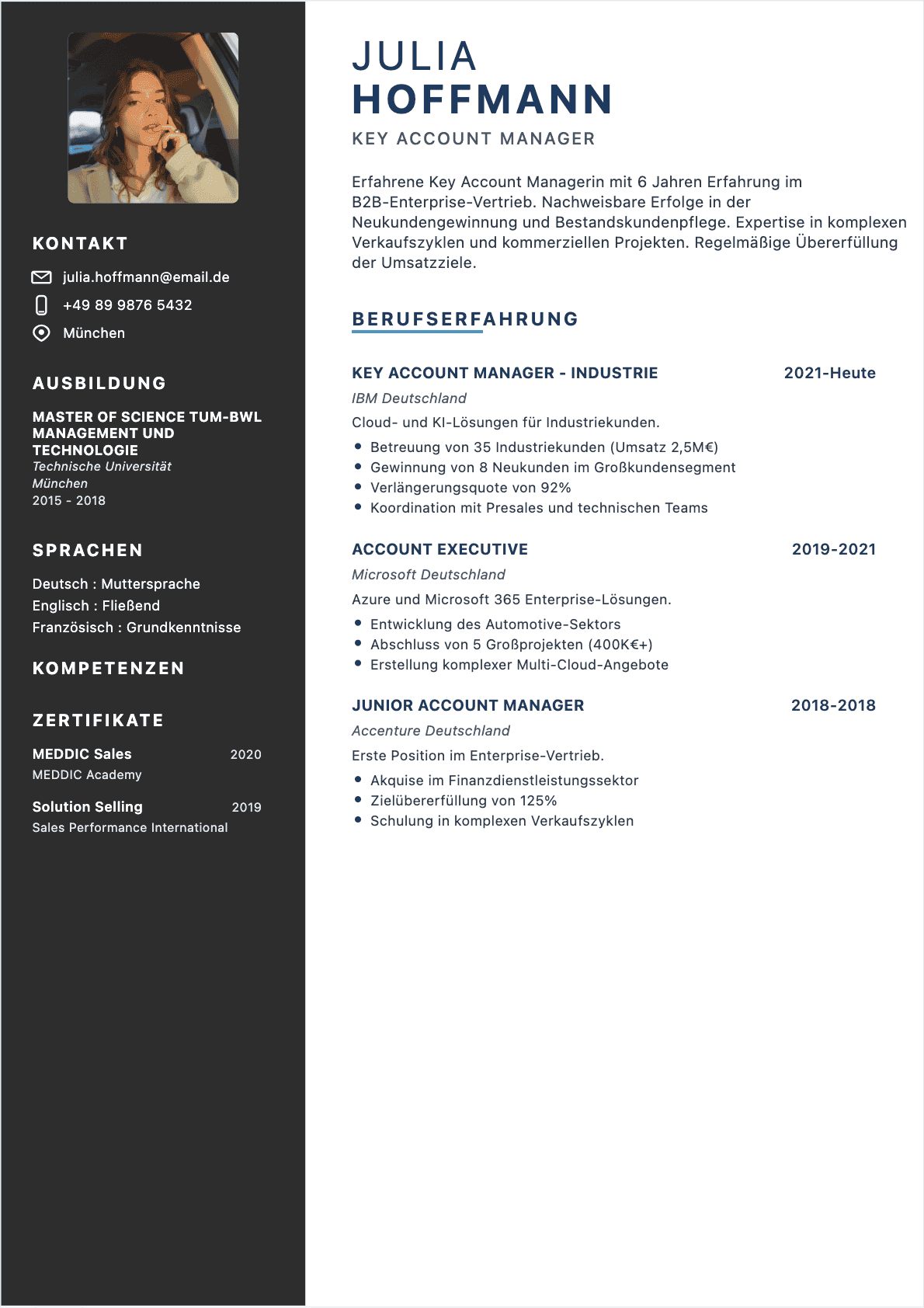 CV Business Developer Confirmé - Business Developer Lebenslauf