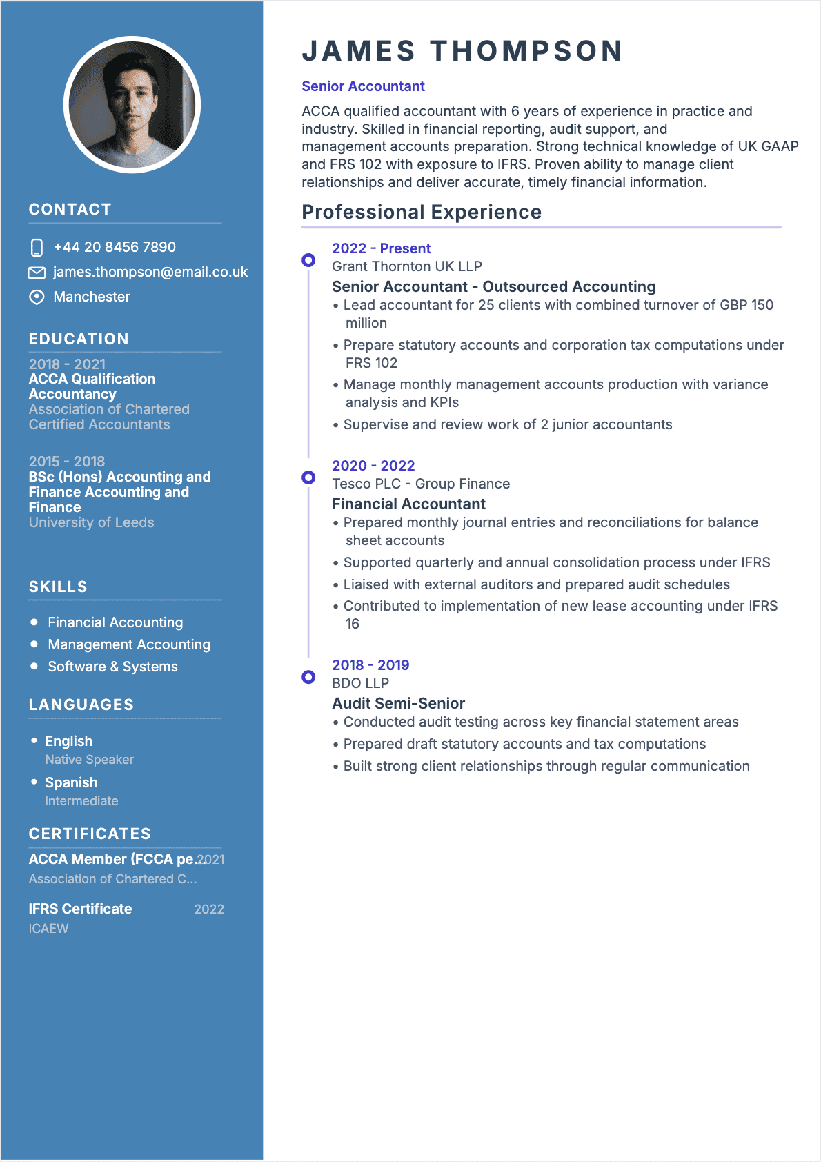 Accountant Confirmé - Accountant Resume