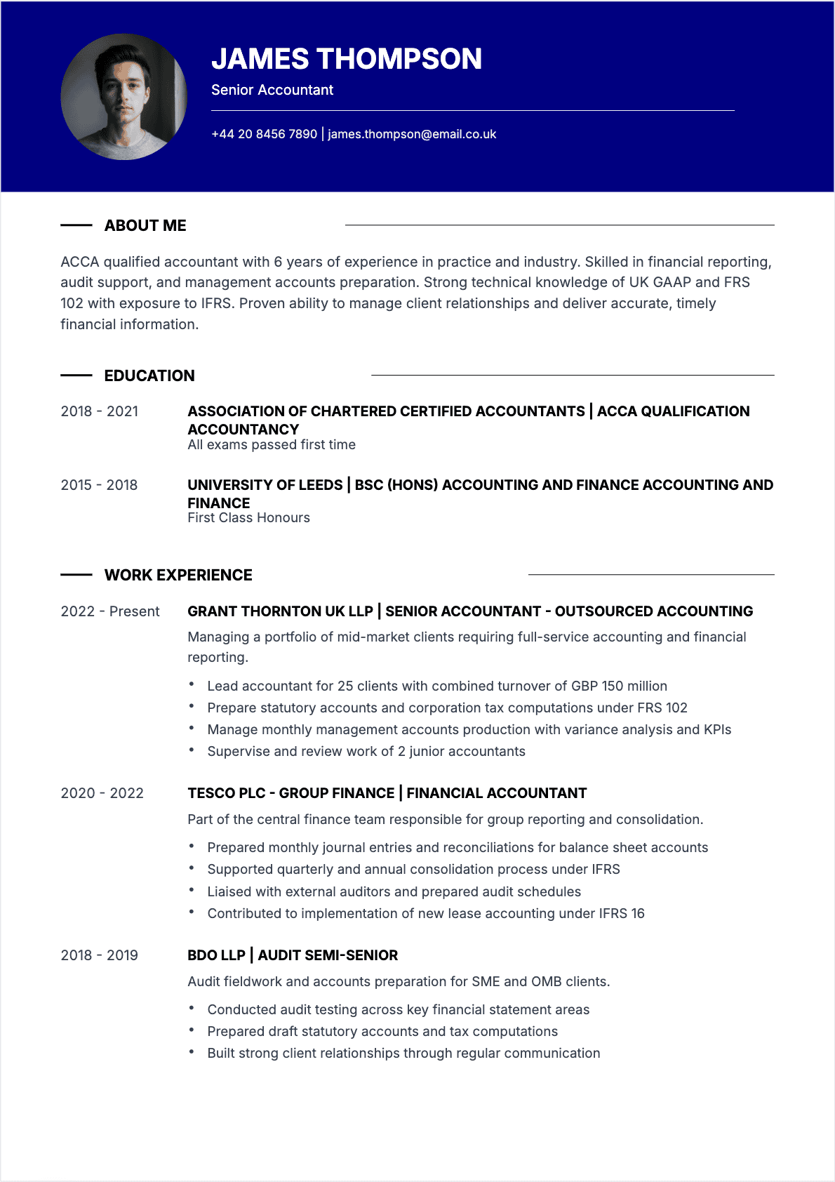 Accountant Confirmé - Accountant Resume