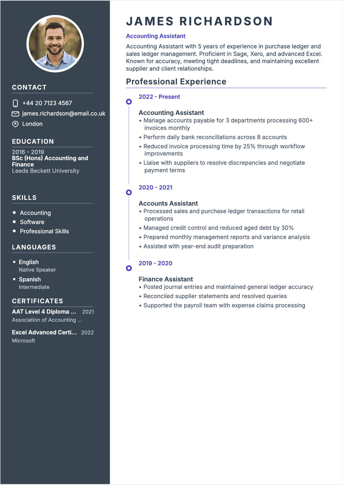 Resume Accounting Assistant Confirmé - Accounting Assistant Resume