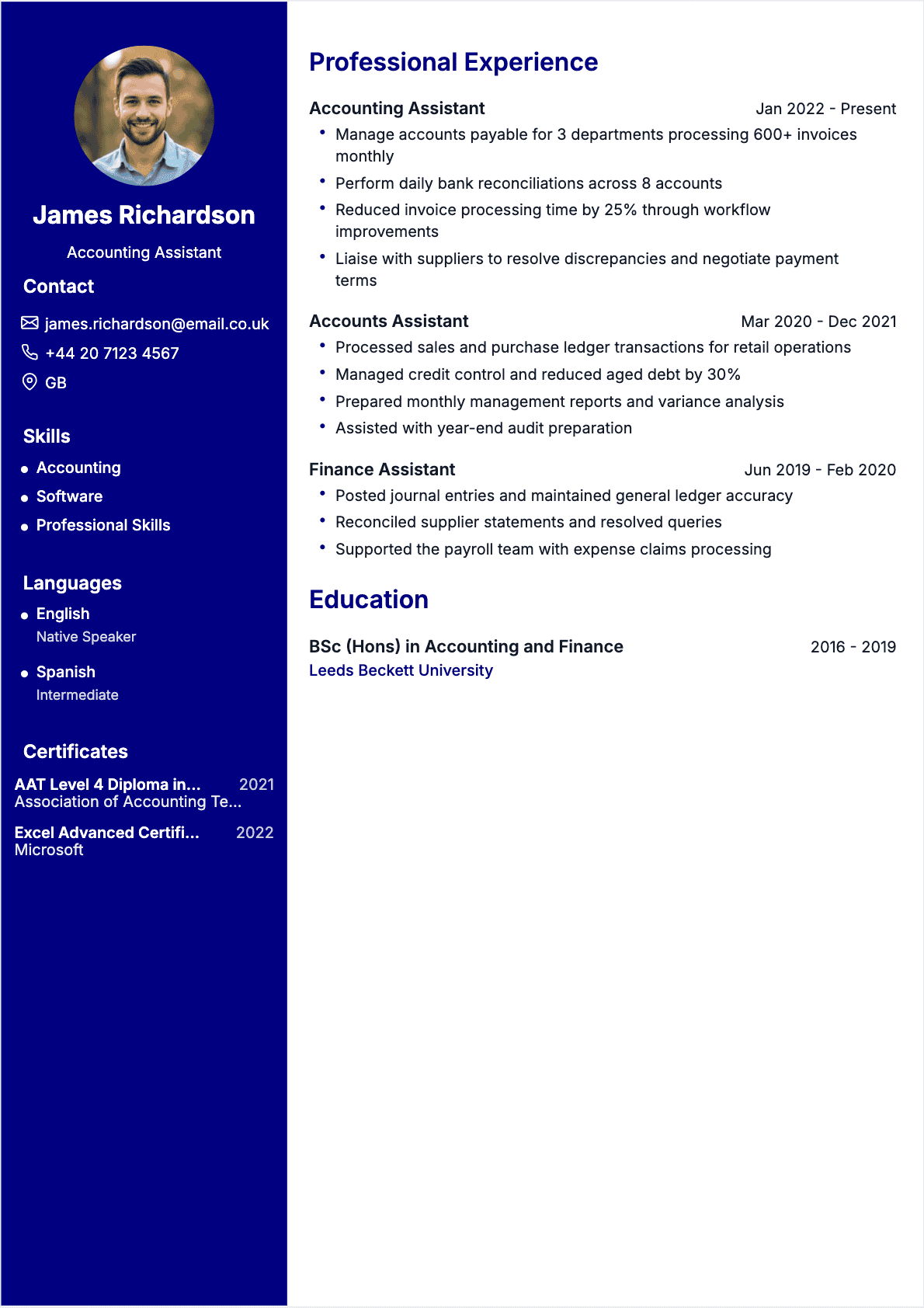 Accounting Assistant Confirmé - Accounting Assistant Resume