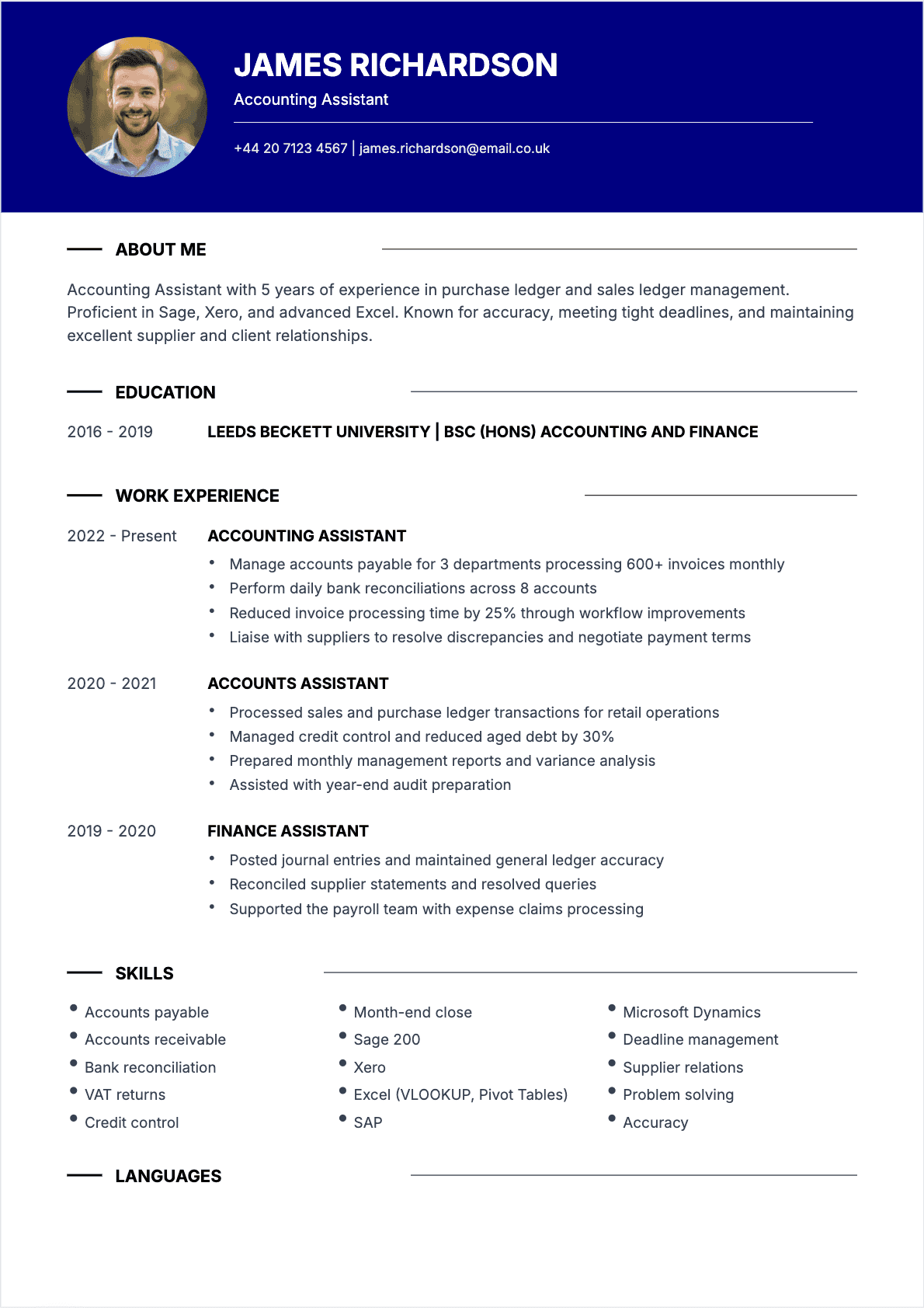 Resume Accounting Assistant Confirmé - Accounting Assistant Resume