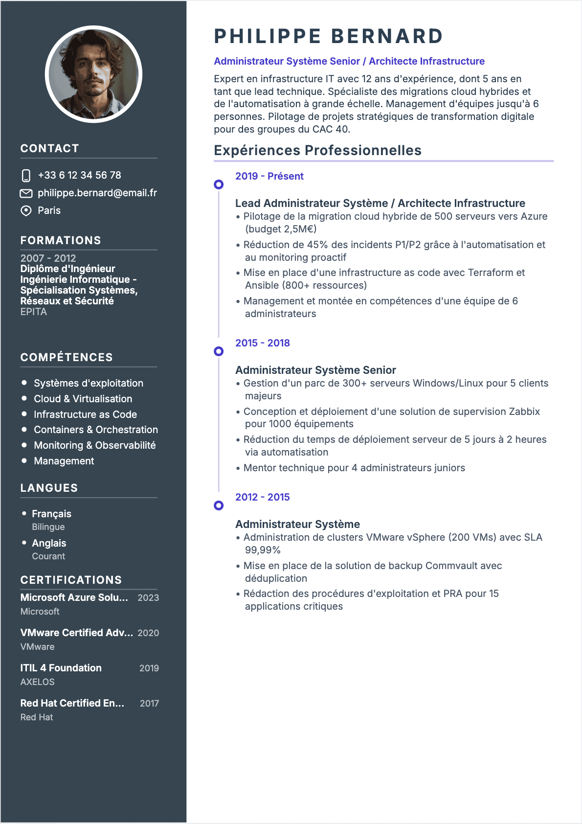 CV Administrateur système Senior - CV Administrateur système