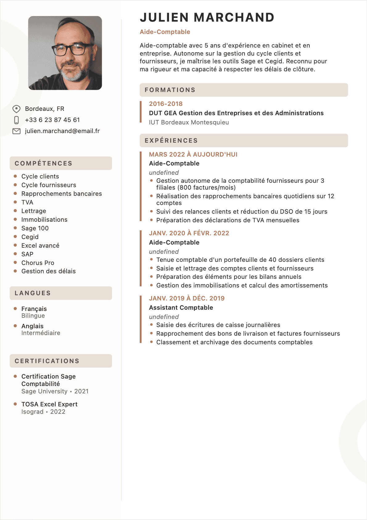 CV Aide-comptable Confirmé - CV Aide-comptable