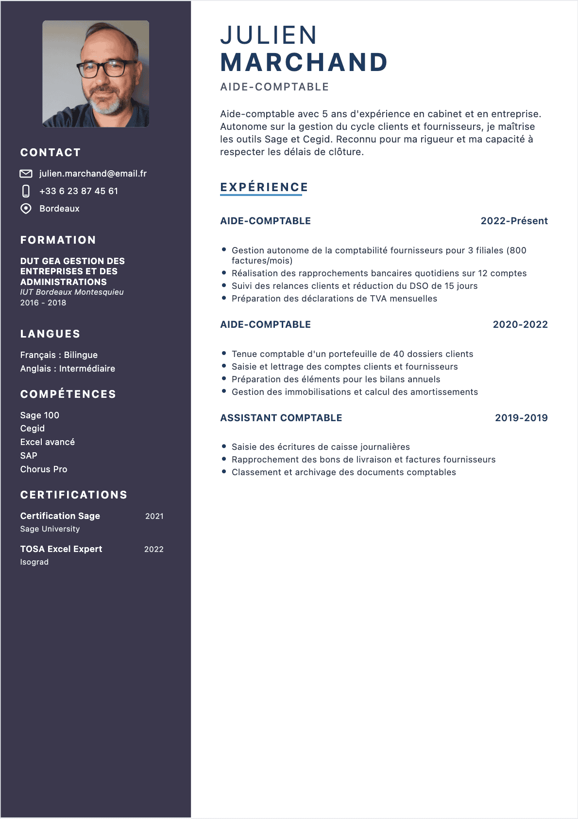 CV Aide-comptable Confirmé - CV Aide-comptable