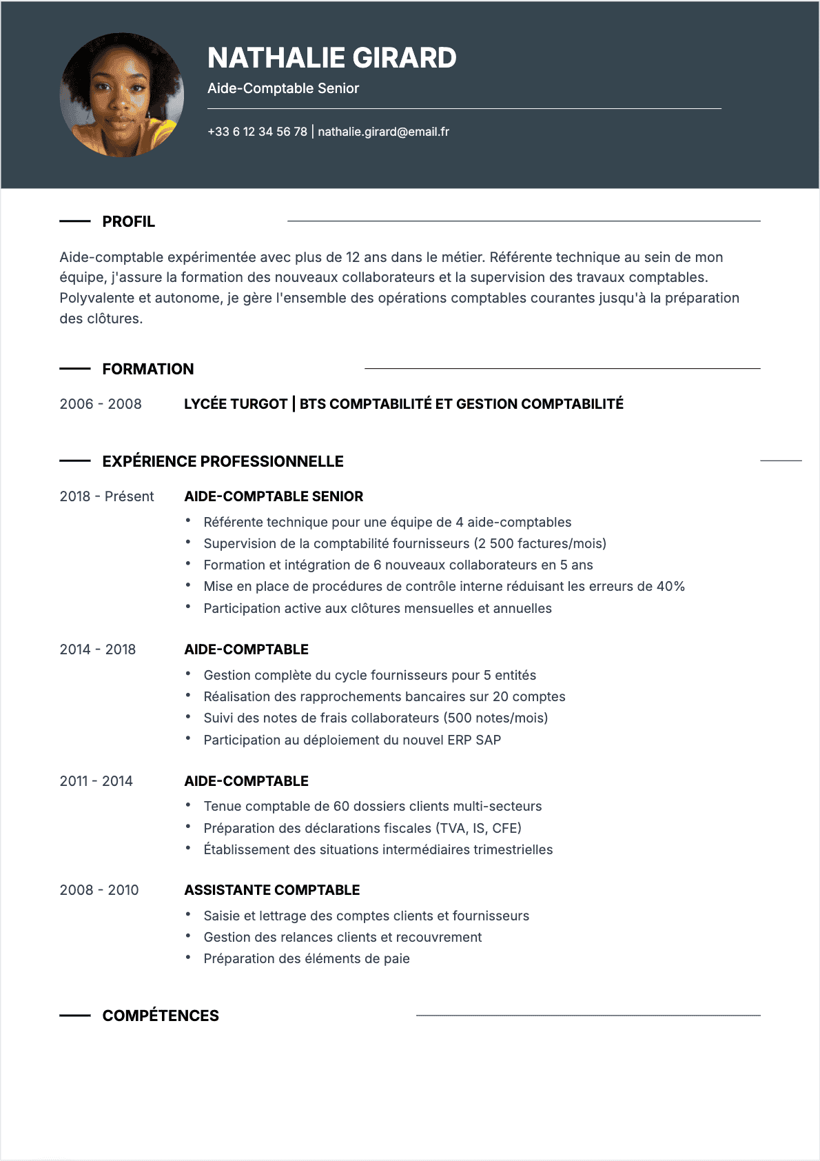 CV Aide-comptable Senior - CV Aide-comptable