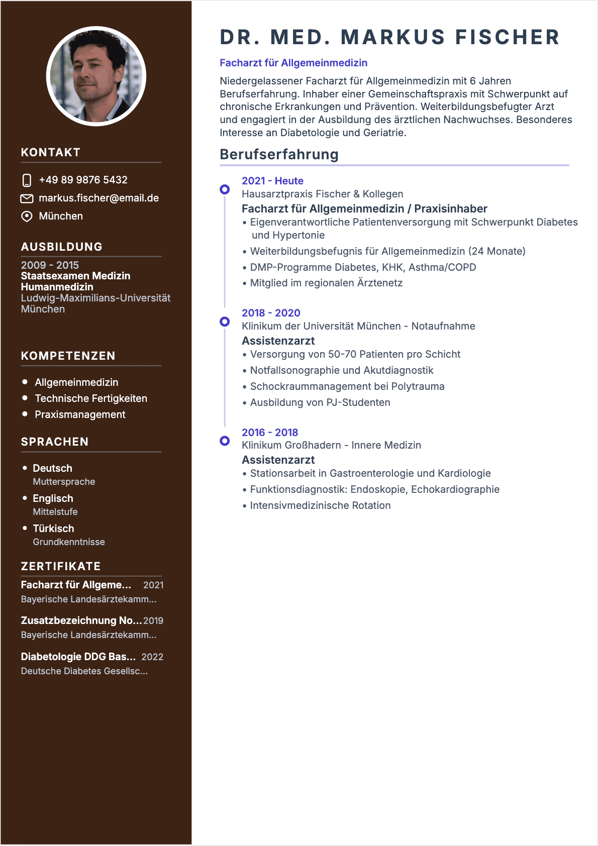 Arzt Confirmé - Arzt Lebenslauf