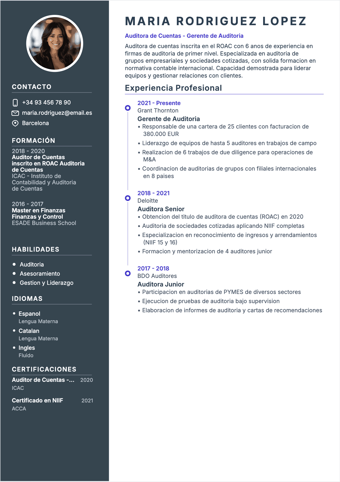Chartered Accountant Confirmé - CV Chartered Accountant
