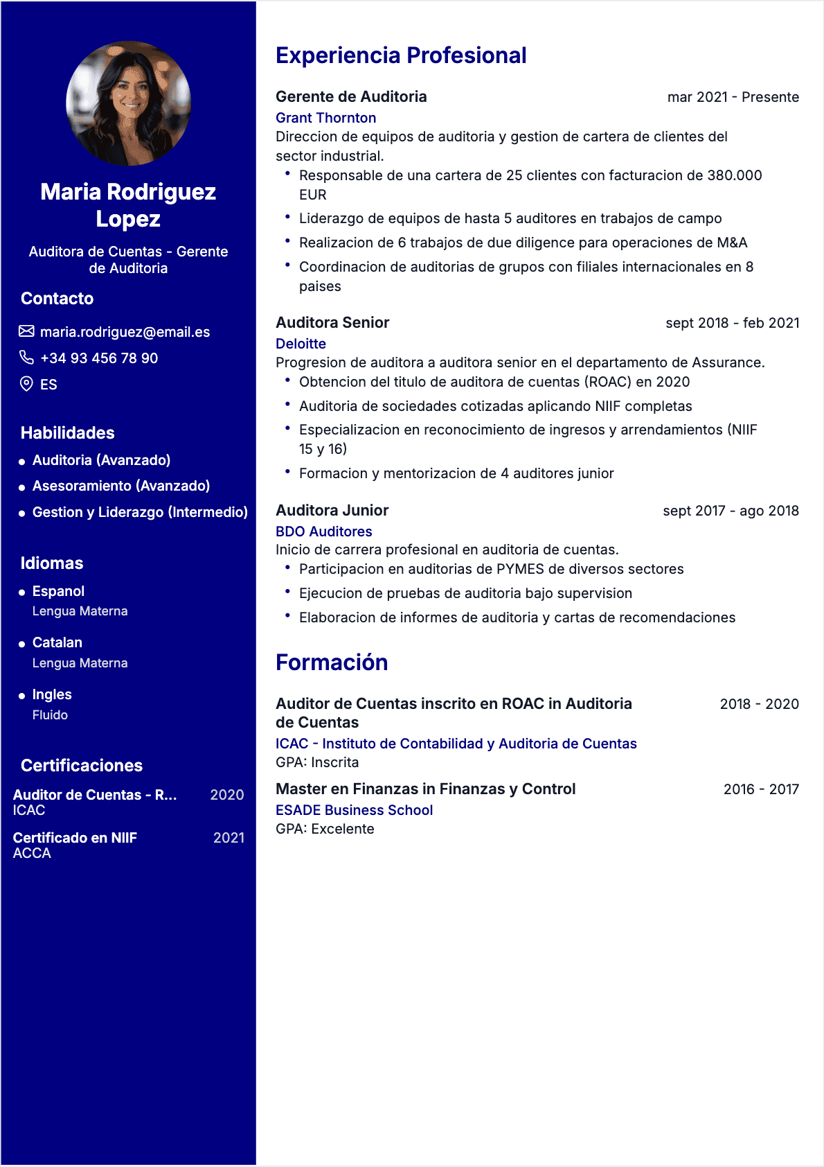 CV Chartered Accountant Confirmé - CV Chartered Accountant