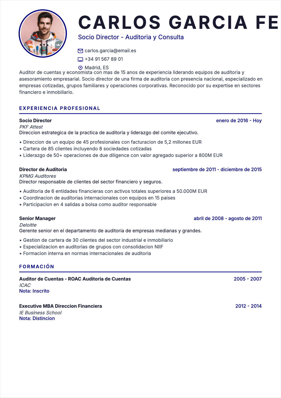 CV Chartered Accountant Senior - CV Chartered Accountant