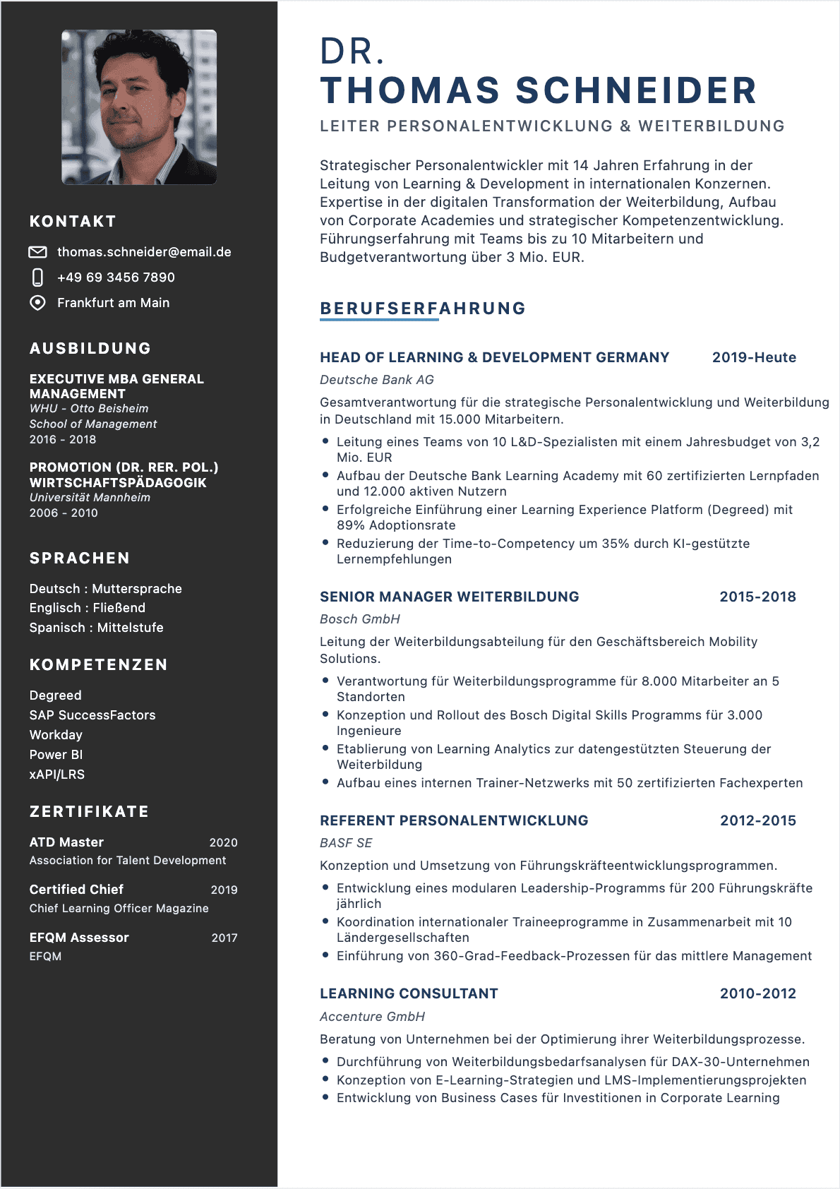 Ausbildungskoordinator Senior - Ausbildungskoordinator Lebenslauf