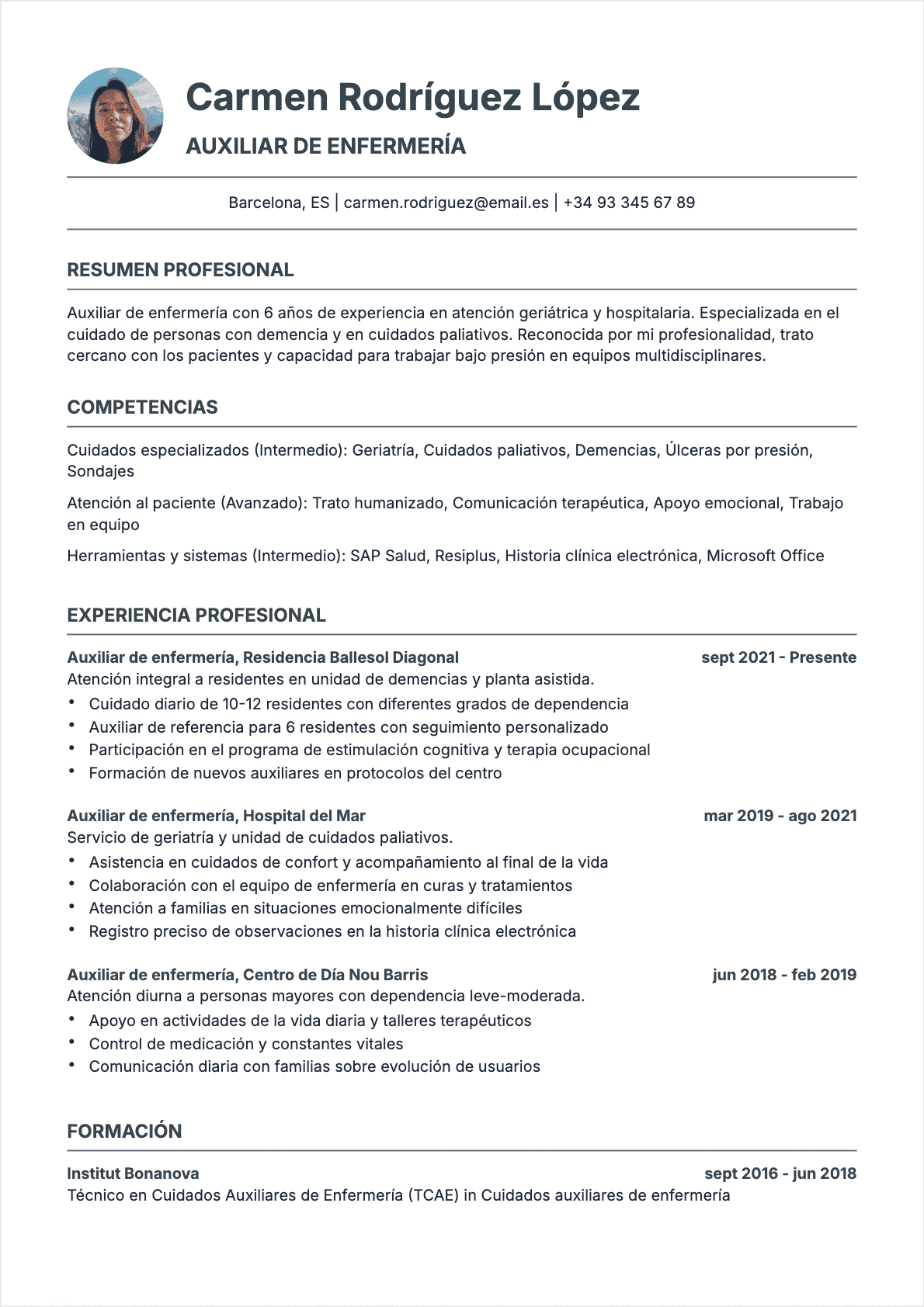 CV Healthcare Assistant Confirmé - CV Healthcare Assistant