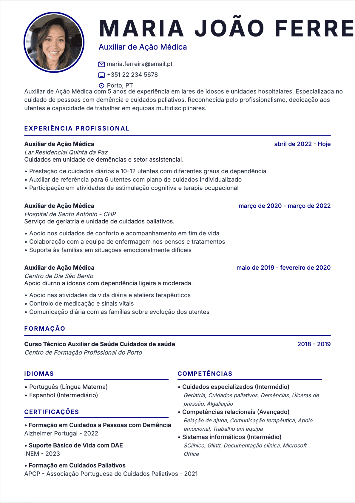 CV Auxiliar Saude Confirmé - CV Auxiliar Saude