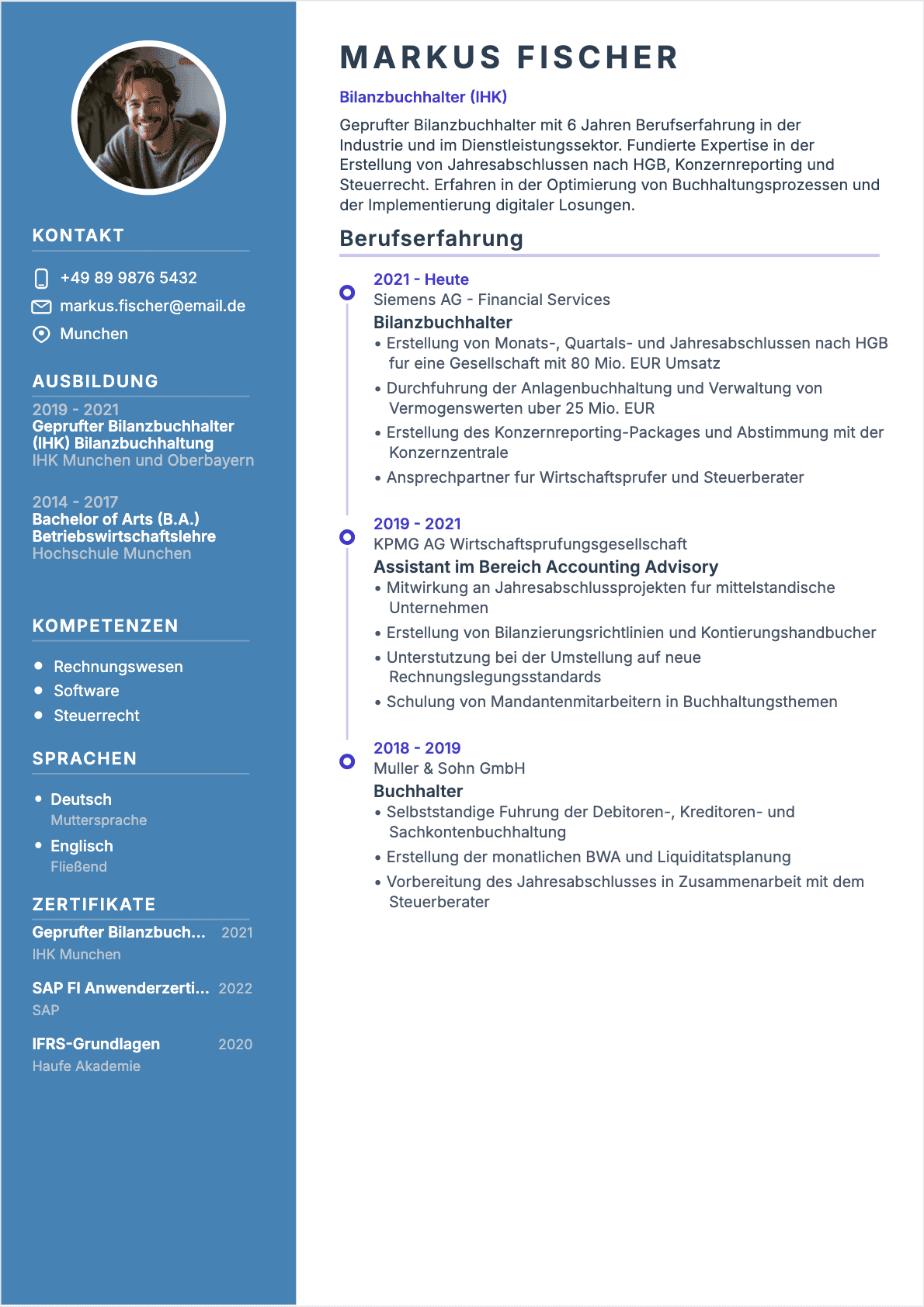 Buchhalter Confirmé - Buchhalter Lebenslauf