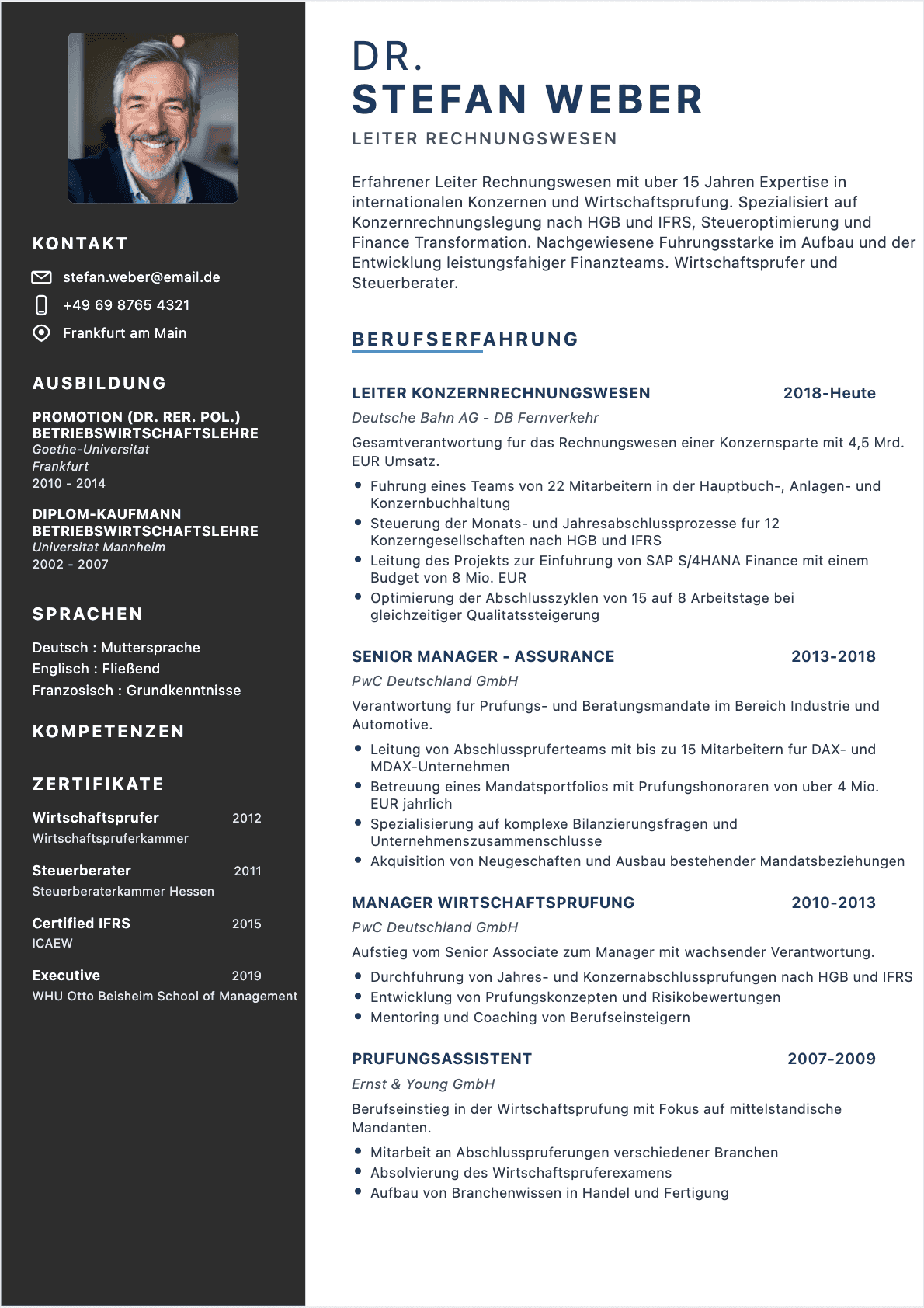 CV Buchhalter Senior - Buchhalter Lebenslauf