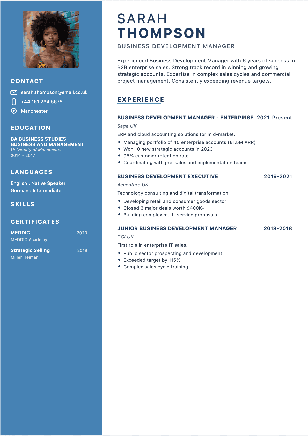 Business Developer Confirmé - Business Developer Resume