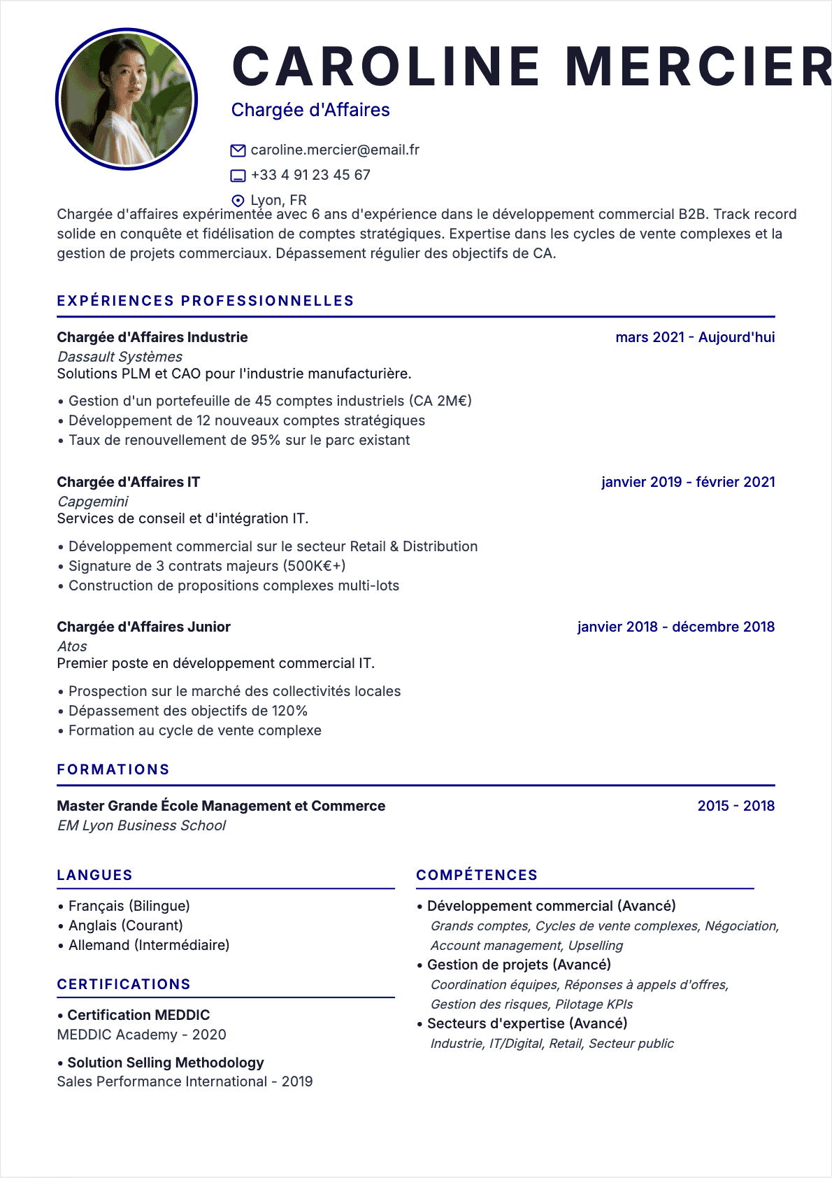 CV Chargé d'affaires Confirmé - CV Chargé d'affaires