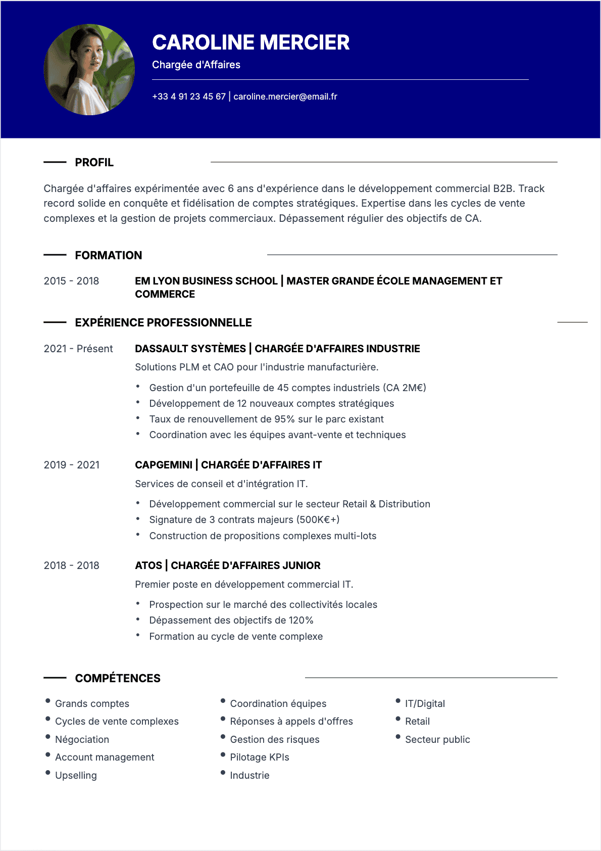 CV Chargé d'affaires Confirmé - CV Chargé d'affaires