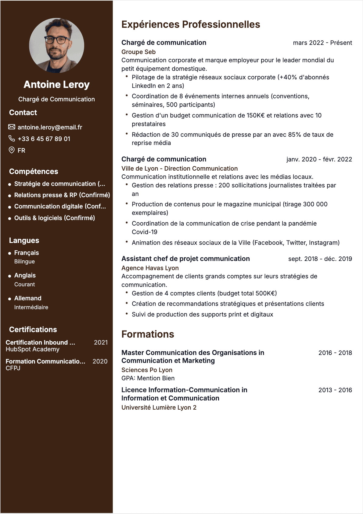CV Chargé de communication Confirmé - CV Chargé de communication