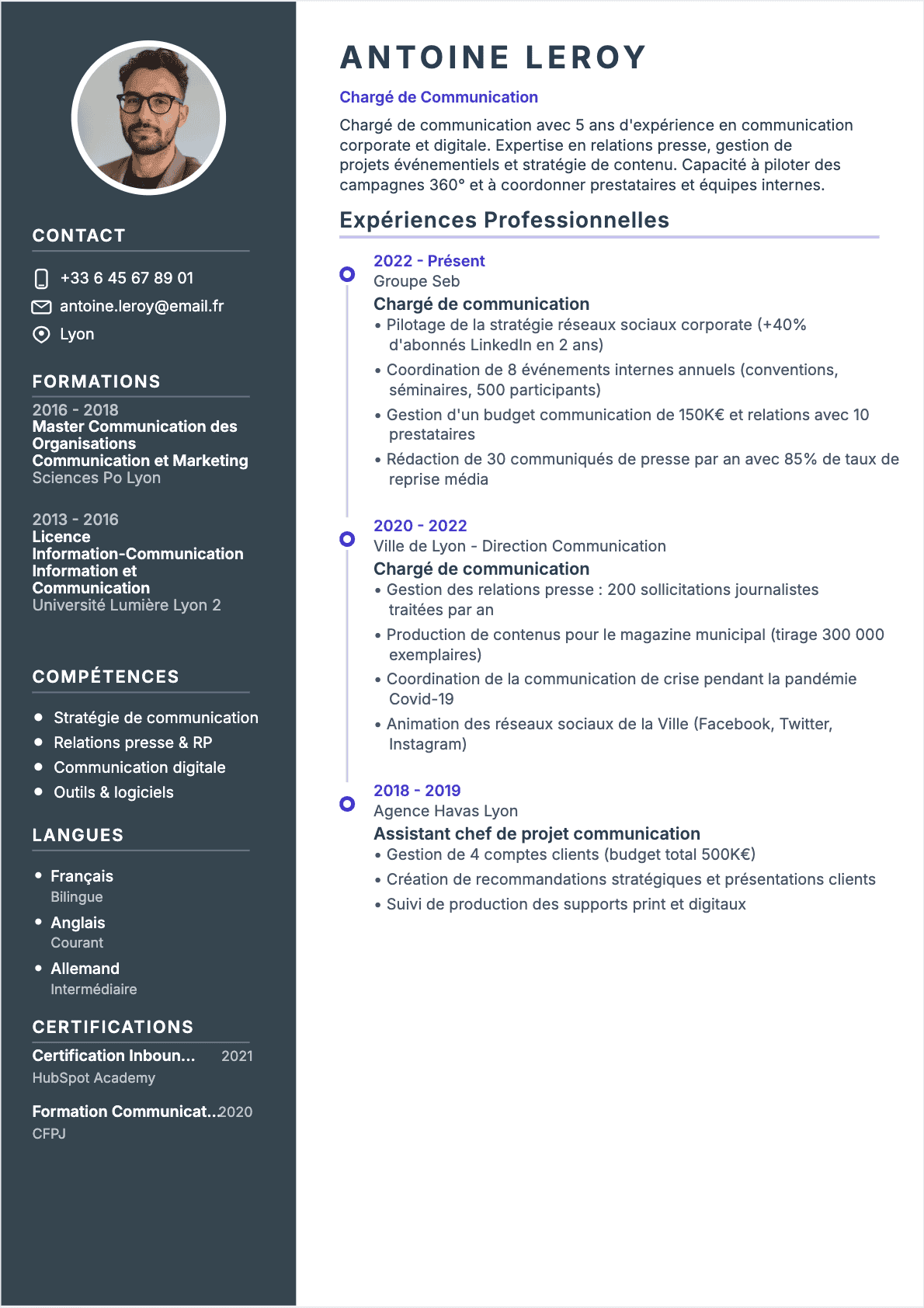 CV Chargé de communication Confirmé - CV Chargé de communication
