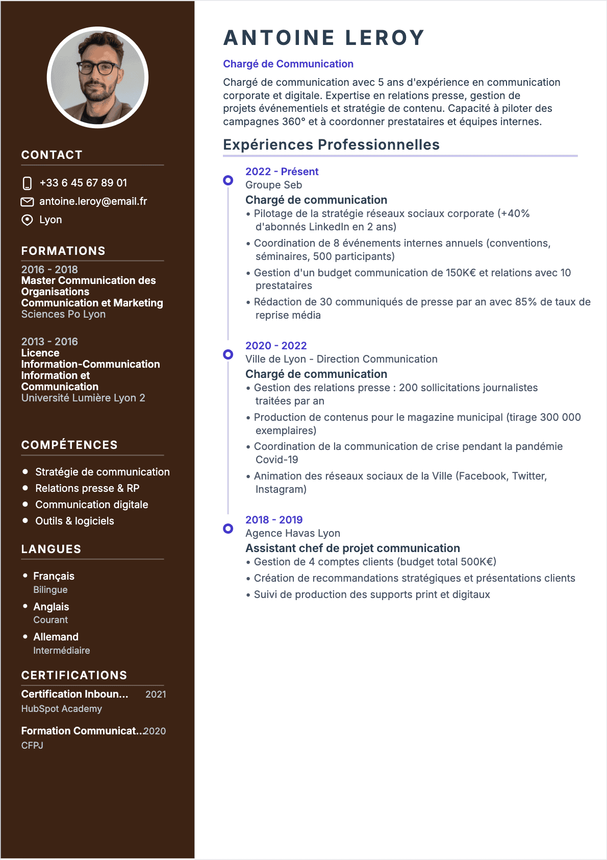 CV Chargé de communication