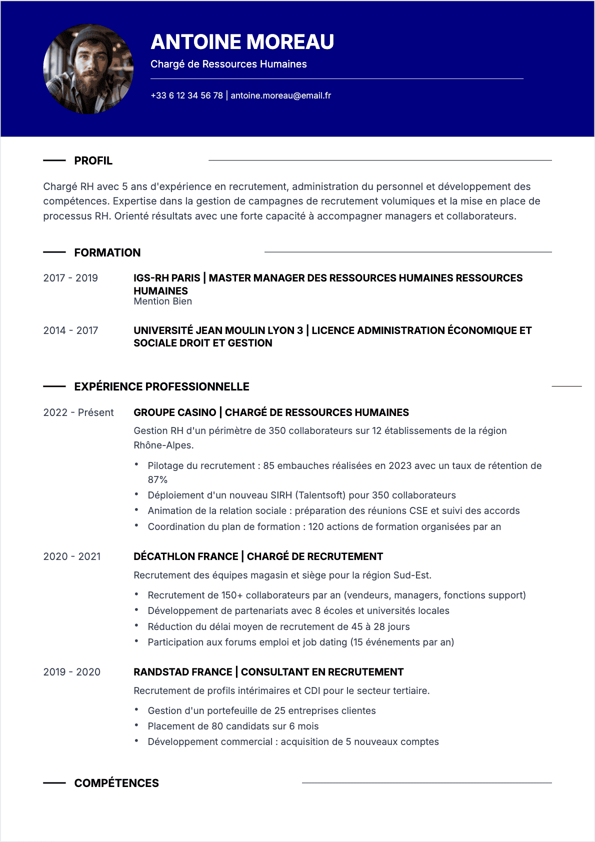 Chargé RH Confirmé - CV Chargé RH