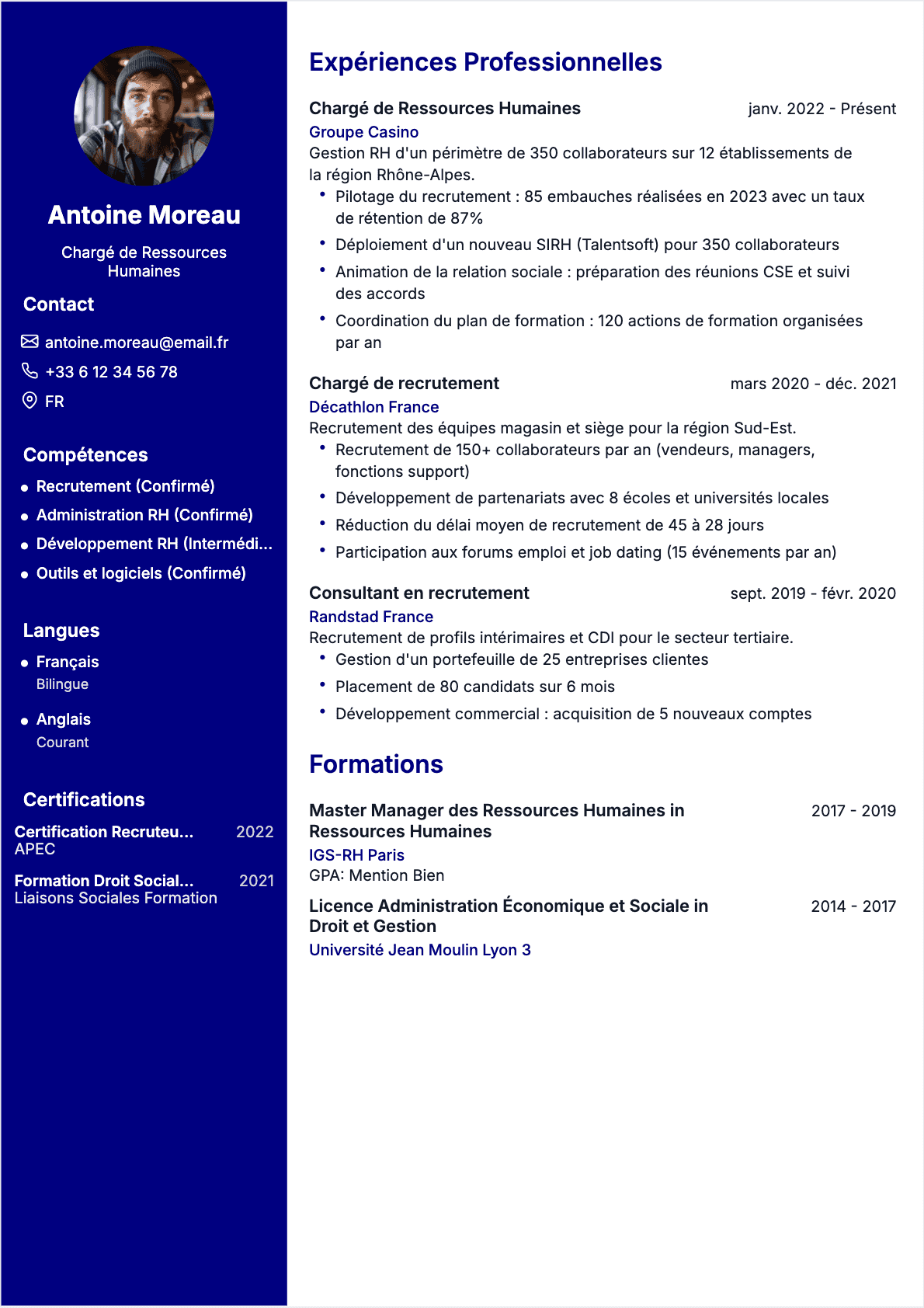 Chargé RH Confirmé - CV Chargé RH