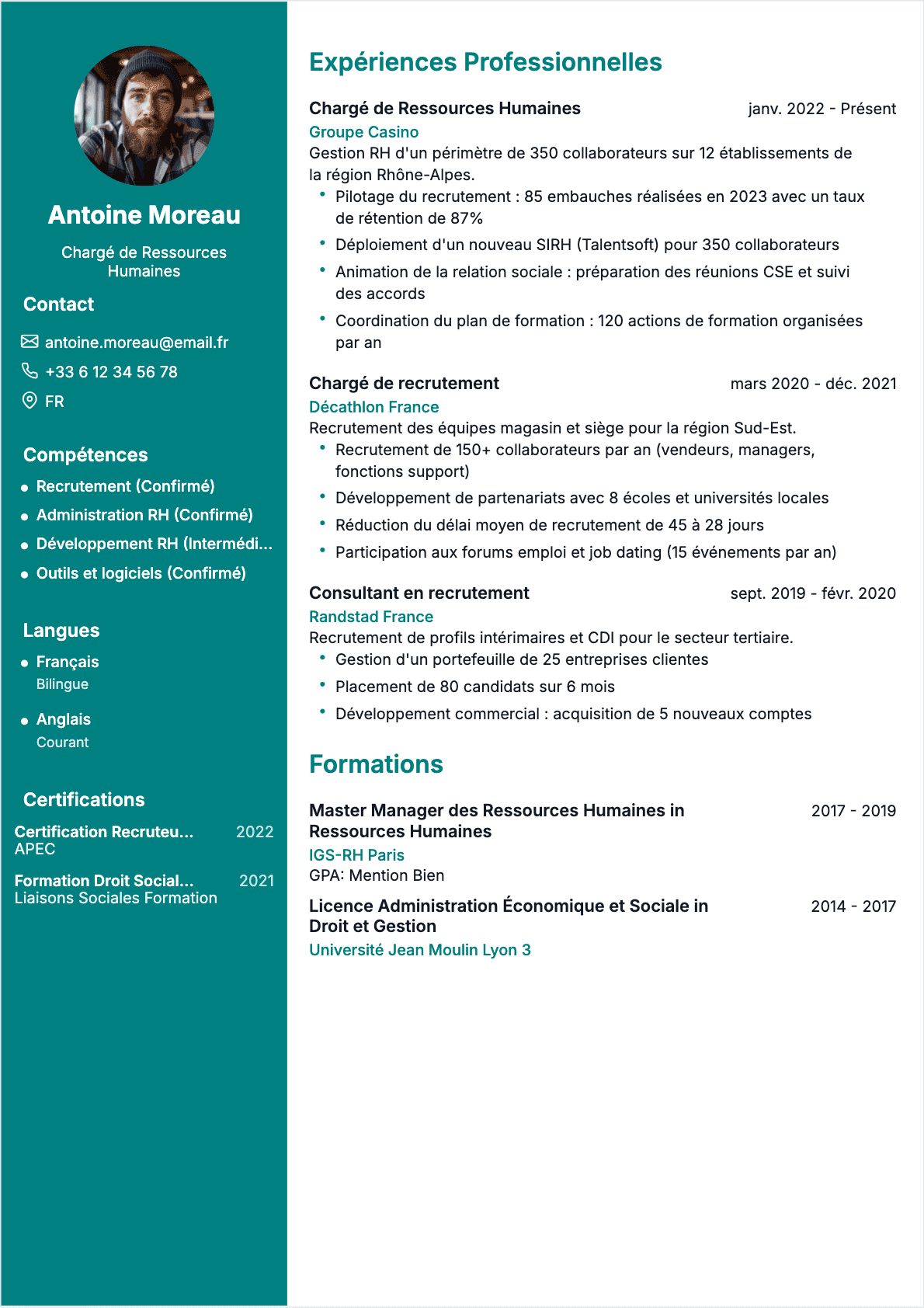 Chargé RH Confirmé - CV Chargé RH