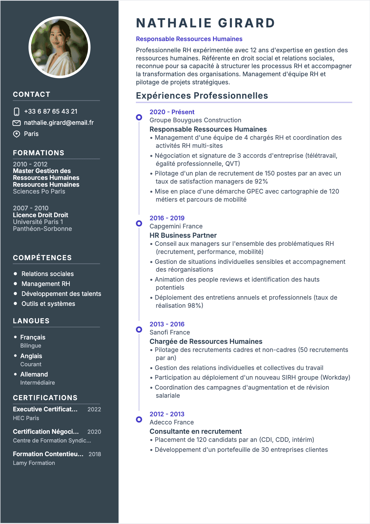 CV Chargé RH Senior - CV Chargé RH