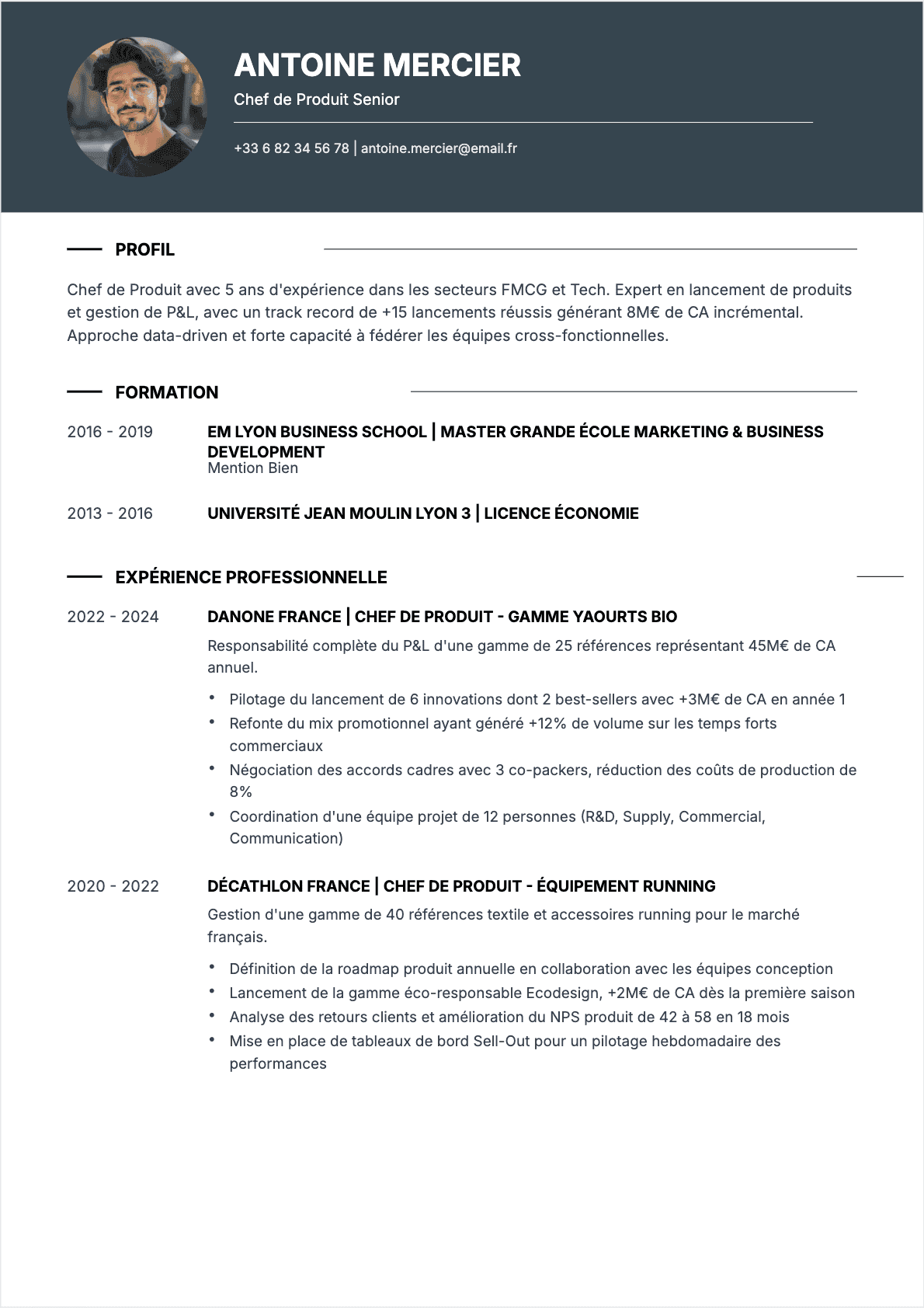 CV Chef de produit Confirmé - CV Chef de produit
