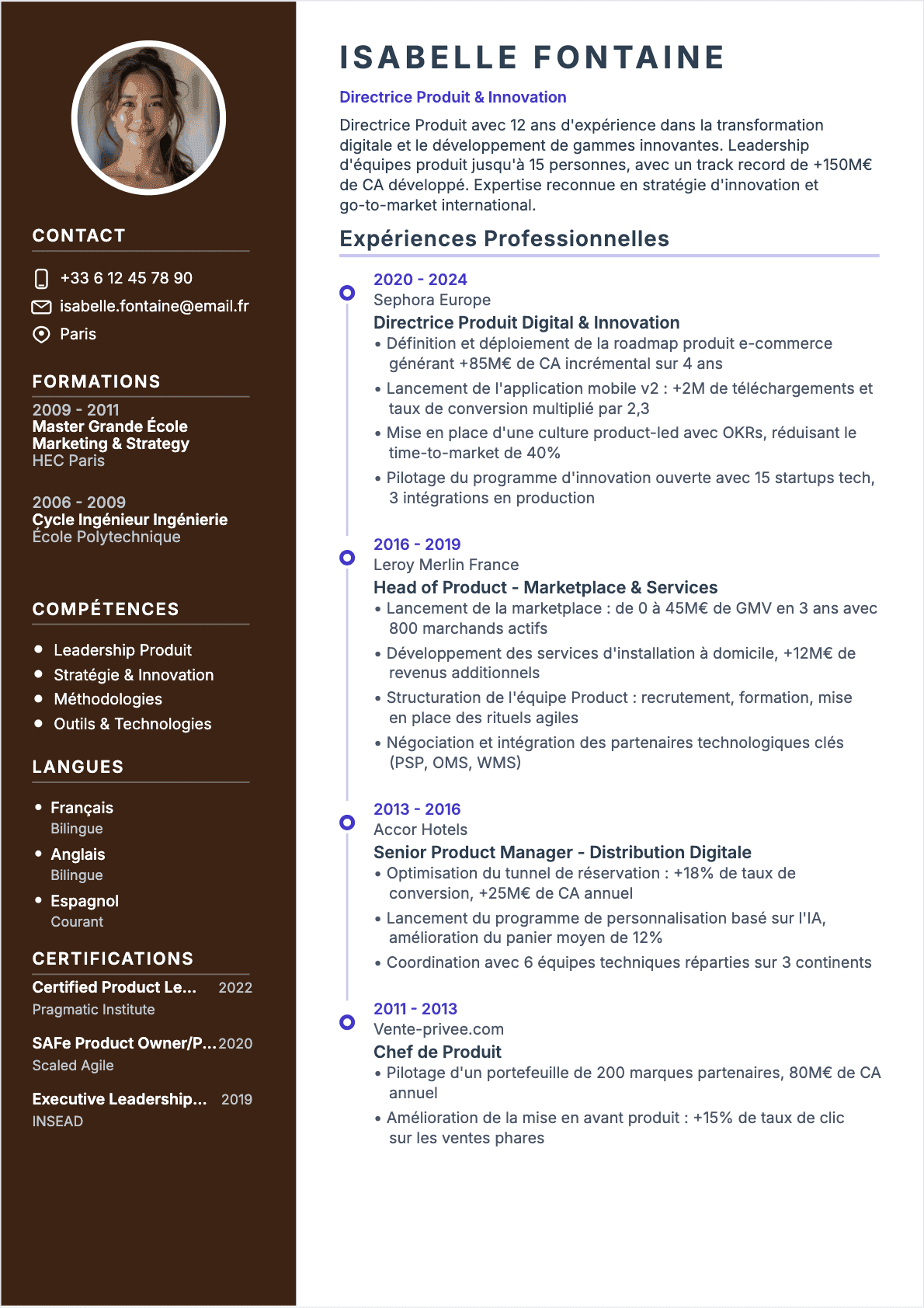 CV Chef de produit Senior - CV Chef de produit