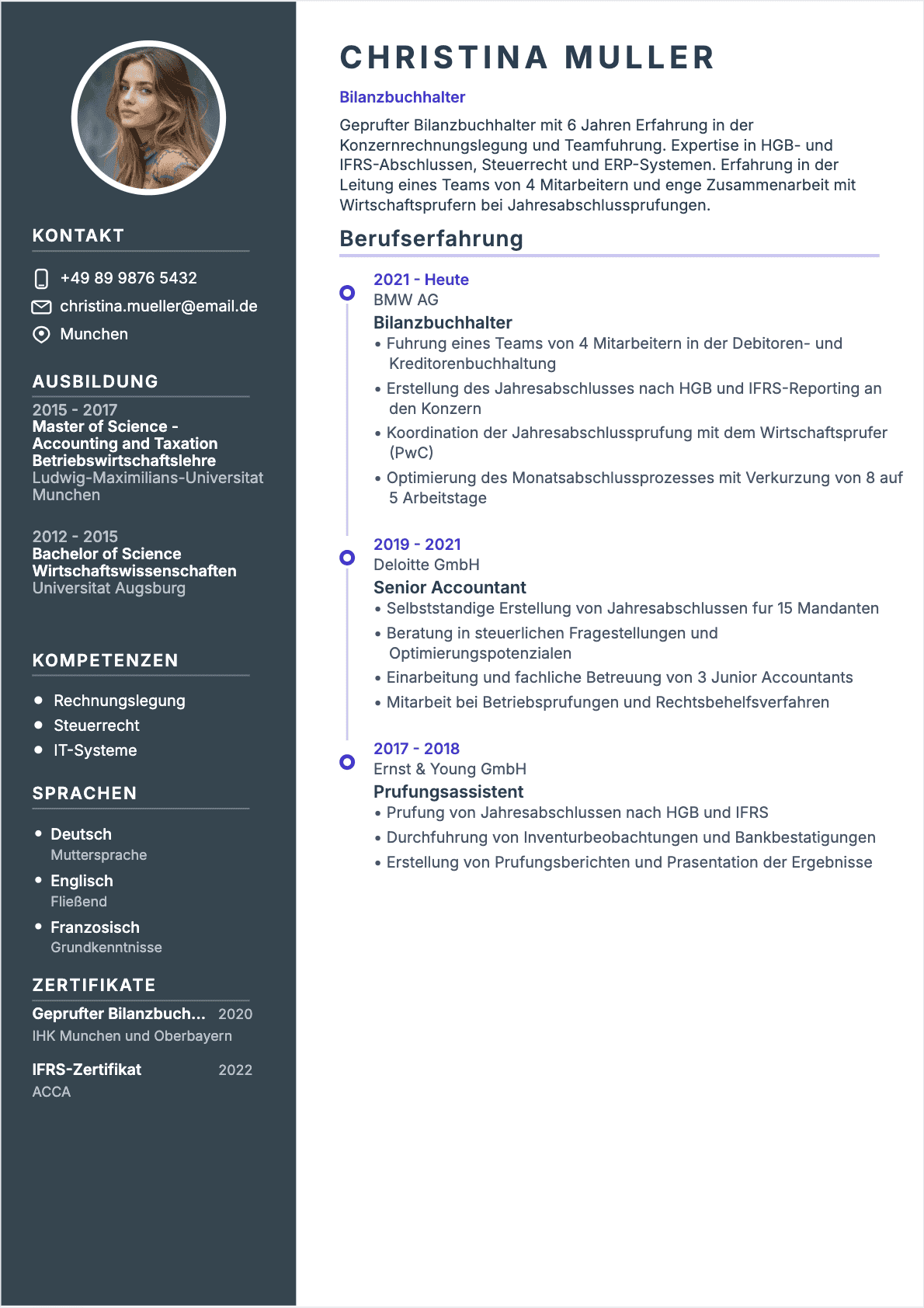 Chefbuchhalter Confirmé - Chefbuchhalter Lebenslauf