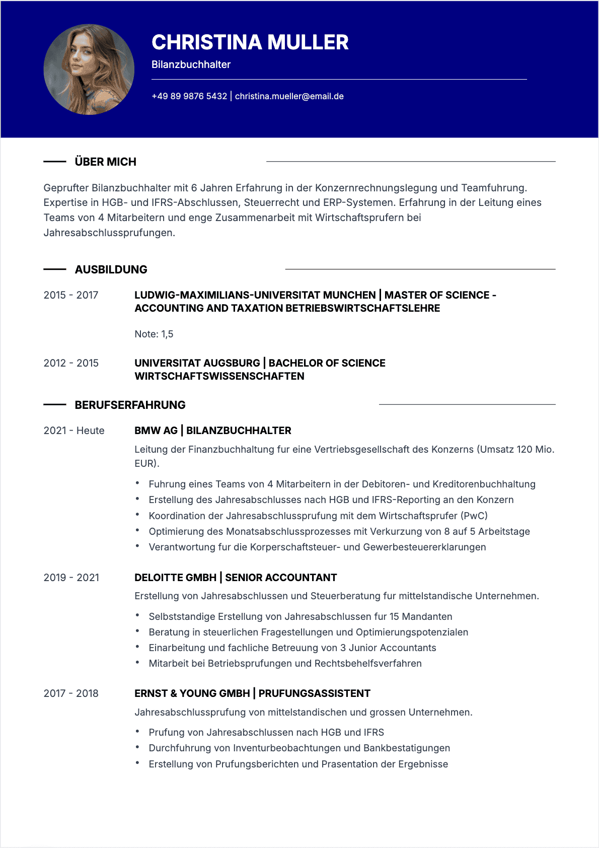 Chefbuchhalter Confirmé - Chefbuchhalter Lebenslauf