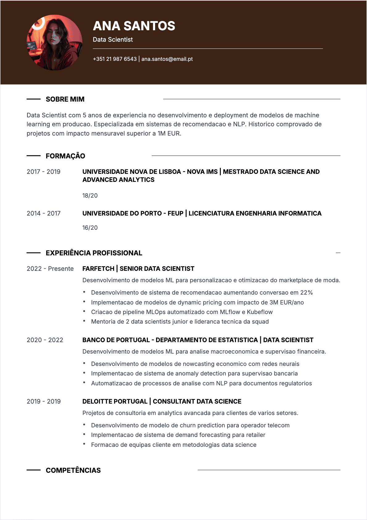 Cientista de dados Confirmé - CV Cientista de dados