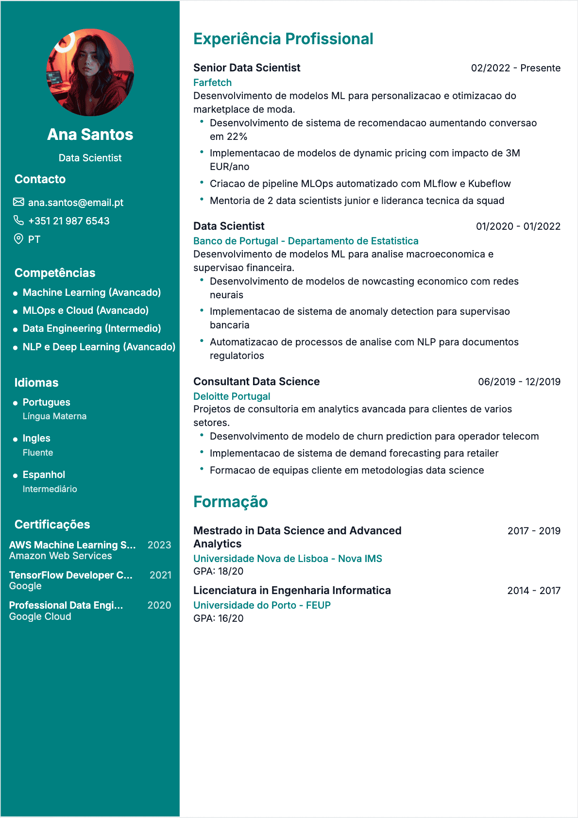 Cientista de dados Confirmé - CV Cientista de dados