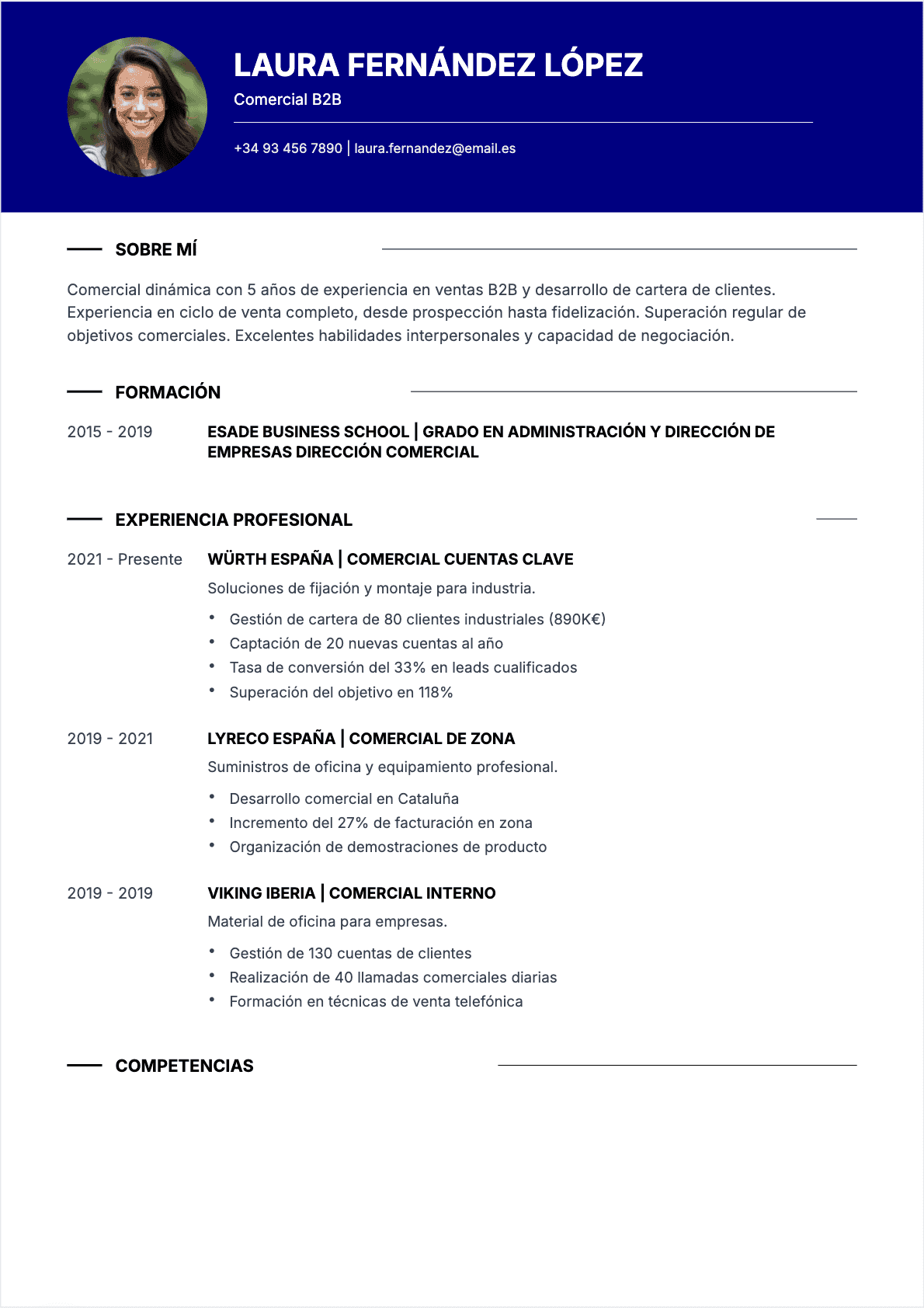 CV Comercial Confirmé - CV Comercial