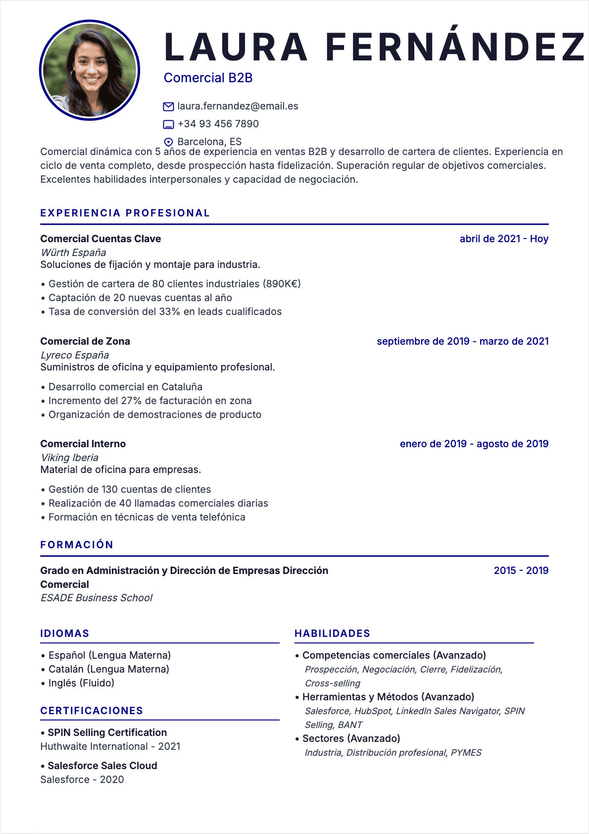 CV Comercial Confirmé - CV Comercial