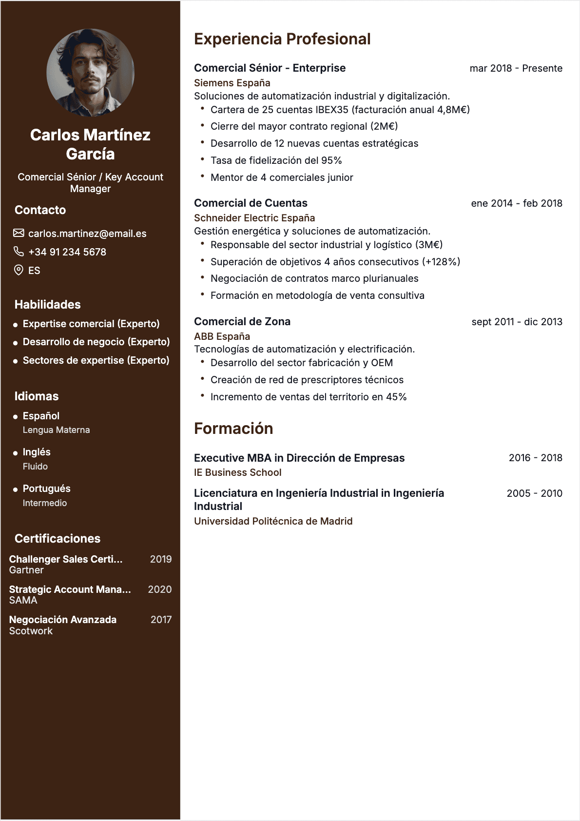 Comercial Senior - CV Comercial