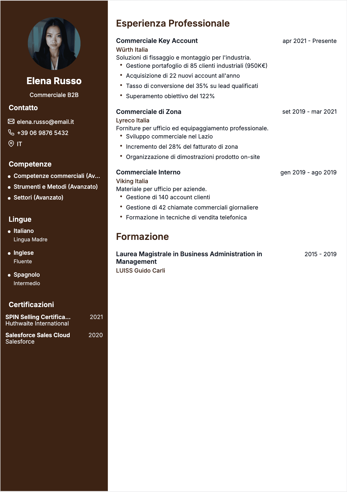 Commerciale Confirmé - CV Commerciale