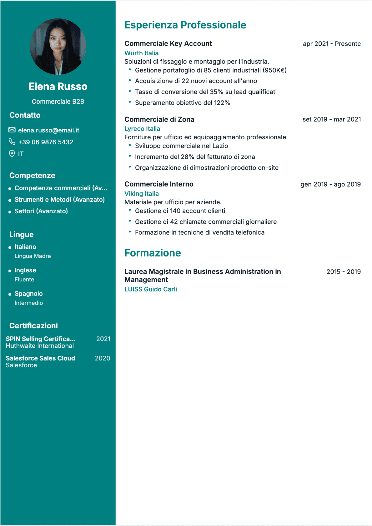 CV Commerciale Confirmé - CV Commerciale