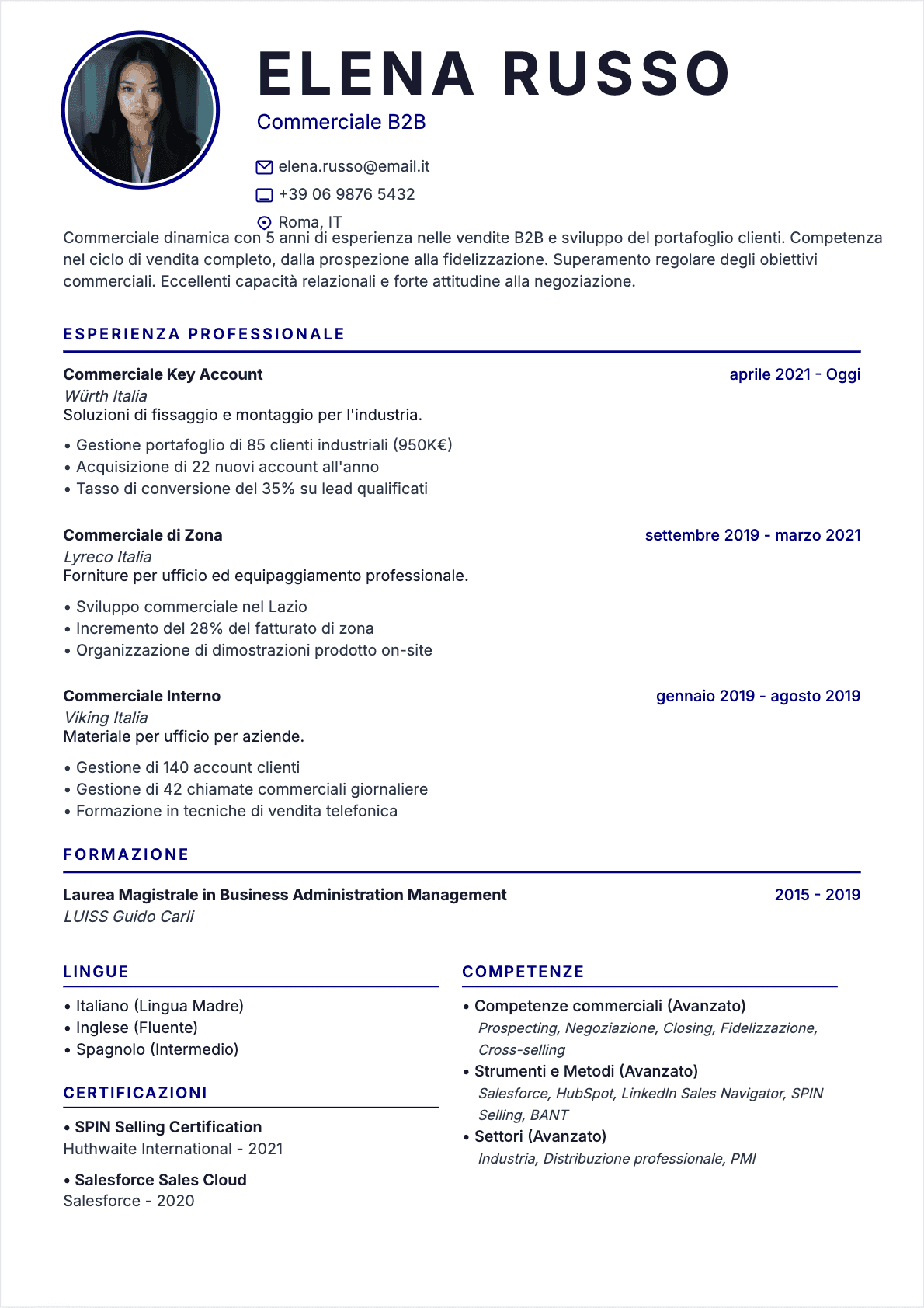 CV Commerciale Confirmé - CV Commerciale