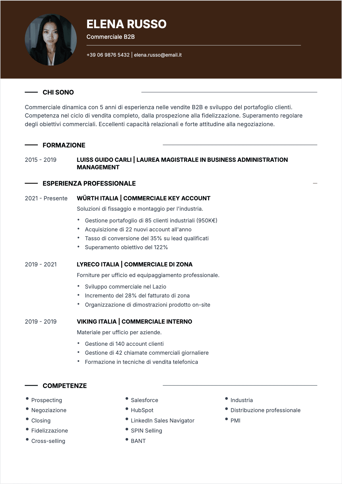 CV Commerciale Confirmé - CV Commerciale